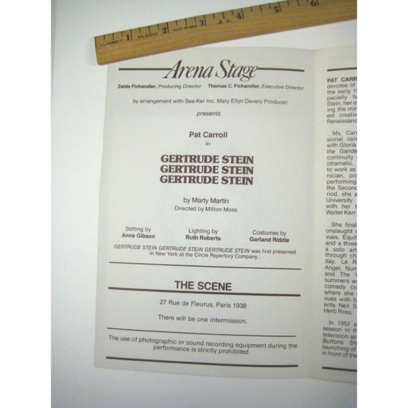 Gertrude Stein Program 1980 Arena Stage 30th Mary Martin Pat Carroll Milton Moss - Picture 5 of 7